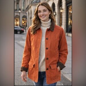 L.L.Bean Vintage Women’s XS Petite Field / Barn Coat – Corduroy‎ Collar